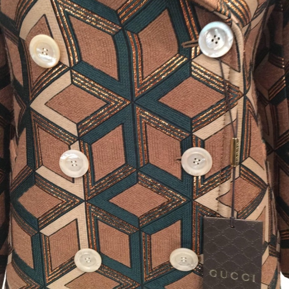 Gucci Tan and Copper Double Breasted Coat - Picture 7 of 8